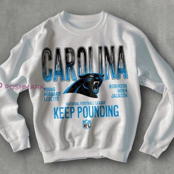 Brandi B Other - Carolina Panthers Keep Pounding Football Retro Sweatshirt